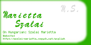 marietta szalai business card